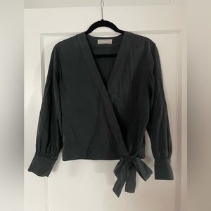 NWOT Everlane The Washable Silk Wrap Top